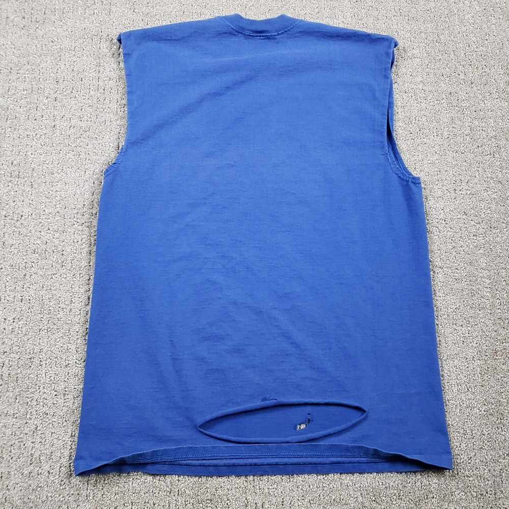 Vintage 90s NIKE Air Max Shirt Men Large Blue Basketball Center Swoosh Thrashed - Picture 9 of 13